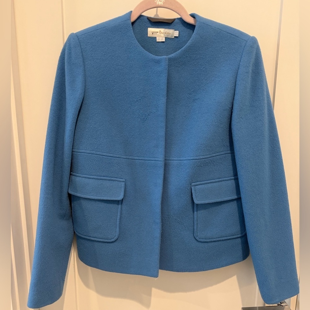 Boden Claudia Collarless Jacket Navy Size UK 8 US 4 cashmere and wool - Picture 3 of 11